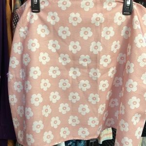 Shein Peachy pink White Floral Mini Skirt size 4X